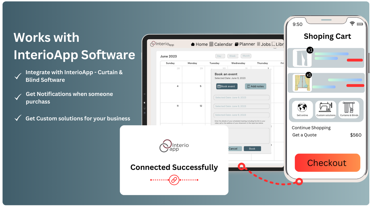 Integration with InterioApp's Curtain & Blind Software