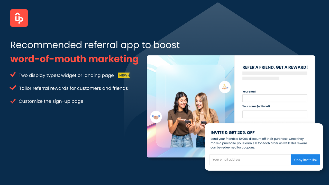 Loyalty & rewards let customer refer friends