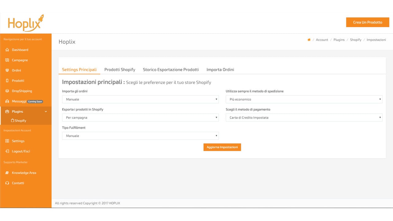 Hoplix Print on Demand - Setting Panel App