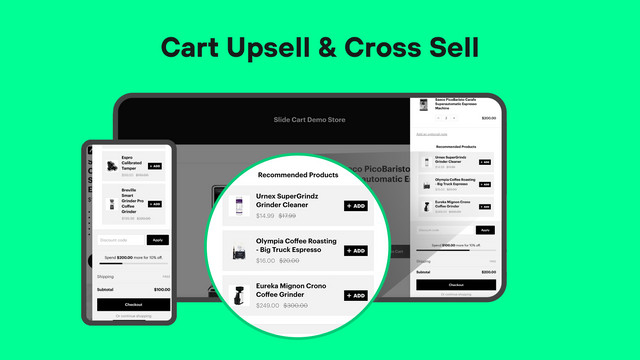 Multiple cart upsell & cross sell features for your cart drawer