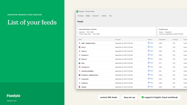 Feedyio: Product XML Feeds