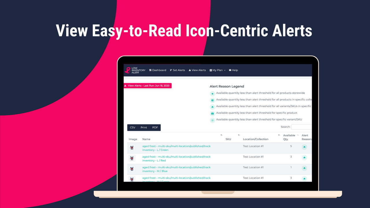 View Easy-to-Read Icon-Centric Alerts