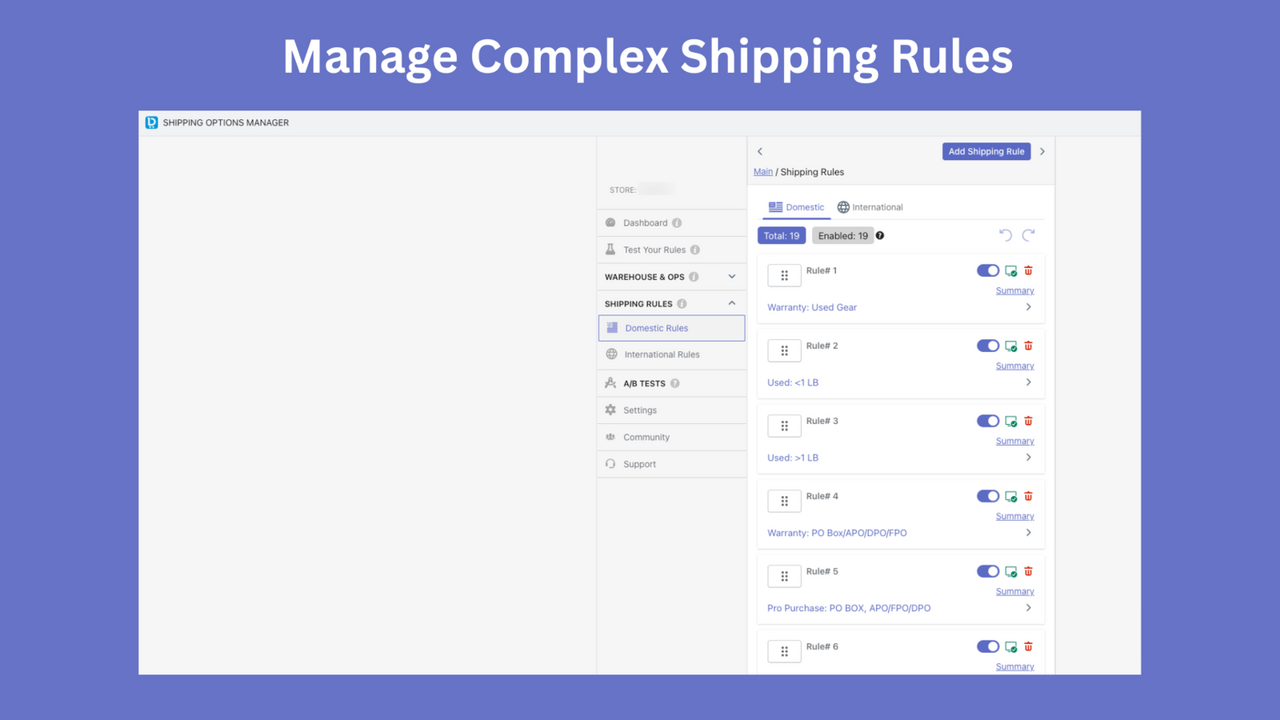 Manage Complex Shipping Rules