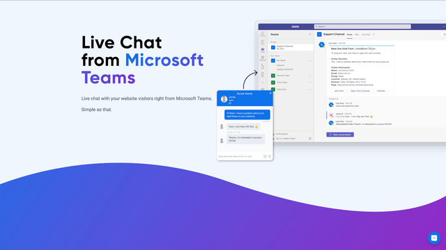 Live Chat with visitors from Microsoft Teams