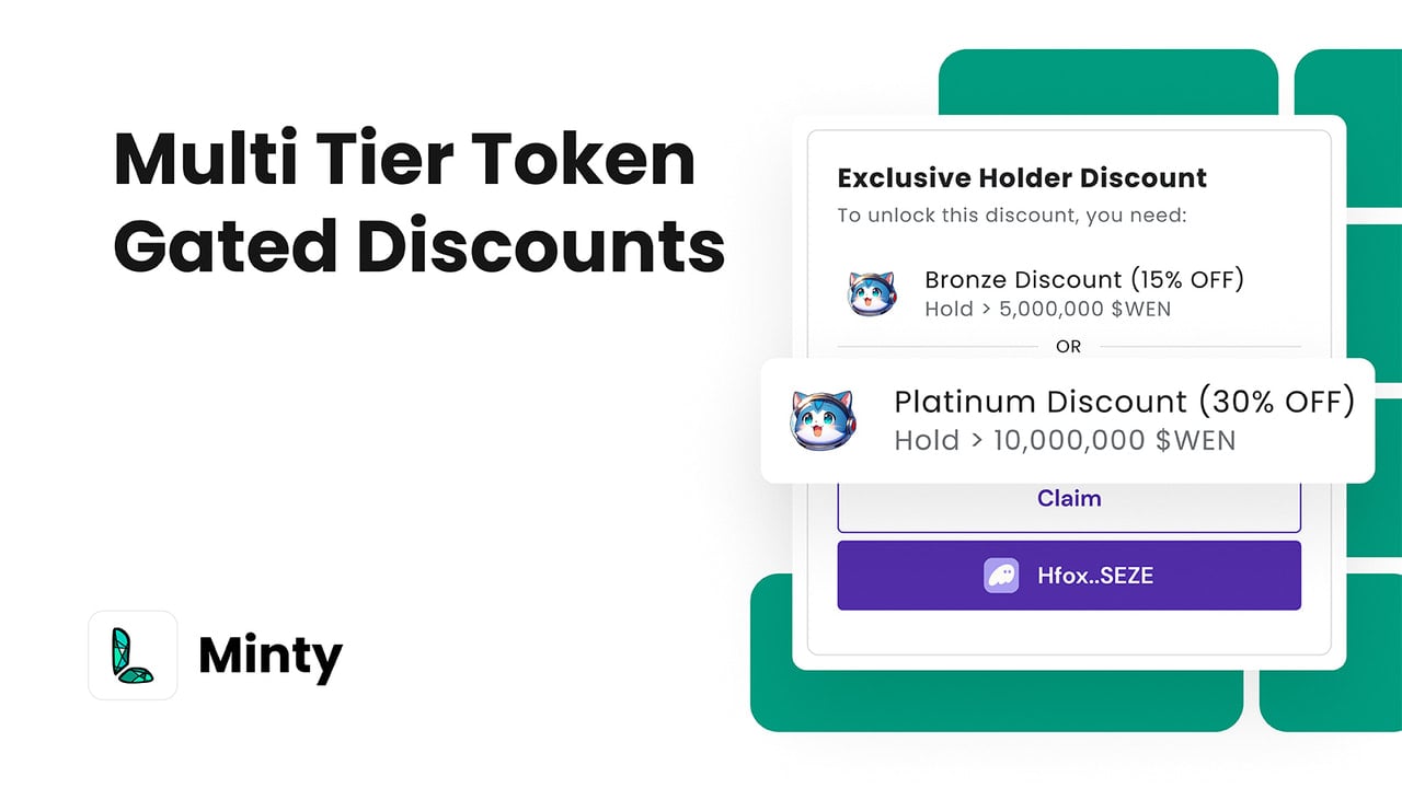 Multi tier discounts based on token amount hold