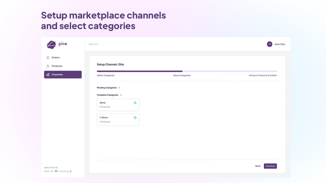 Select Marketplace Channel and choose all categories.