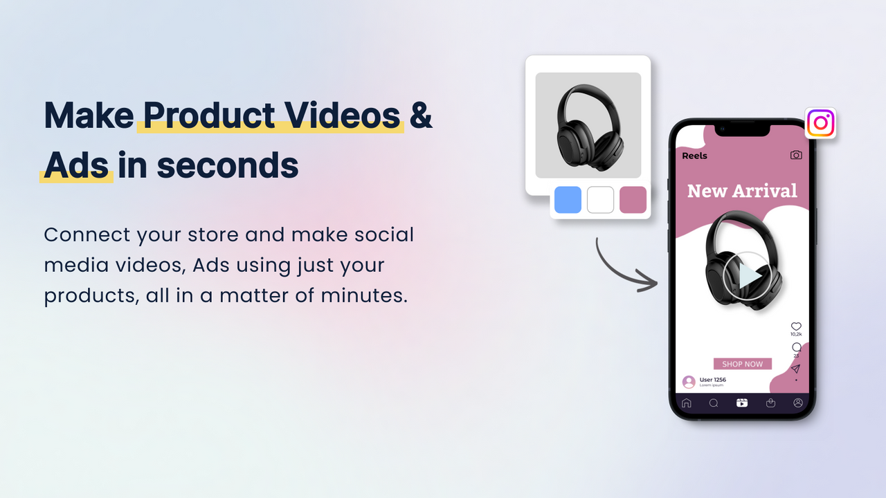 Product to Videos. Generate stunning videos using power of AI