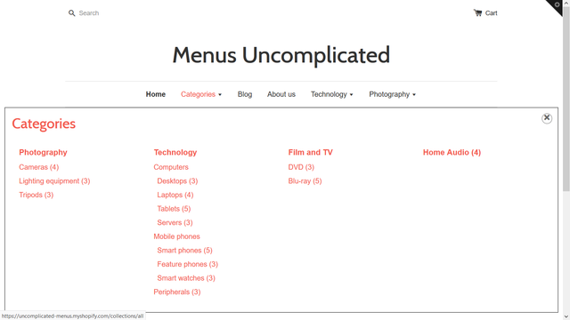 Menus Uncomplicated