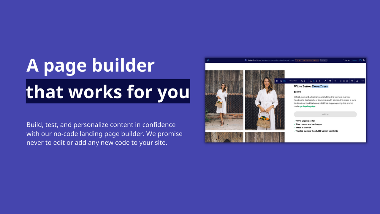 Simple landing page builder