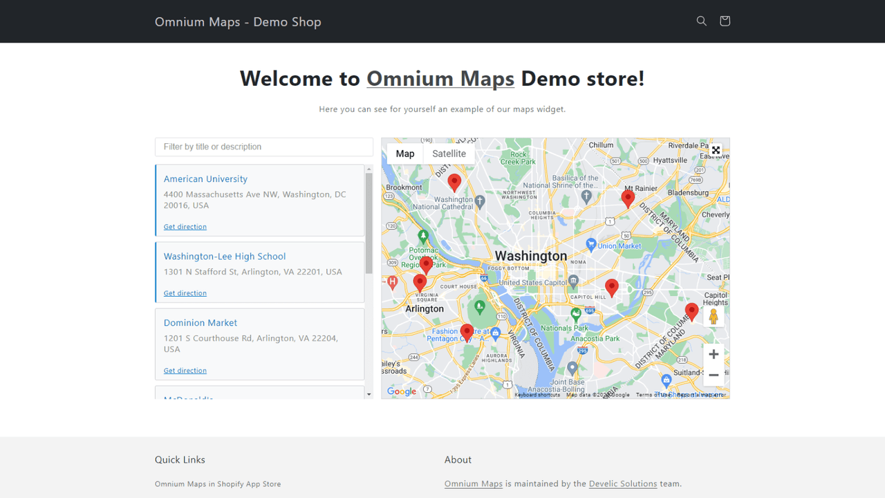 Omnium Maps, use case, storefront