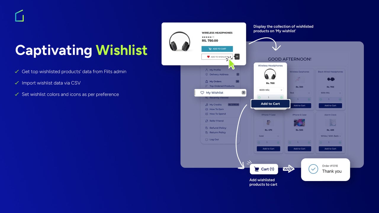 Allow customers to save products with wishlist