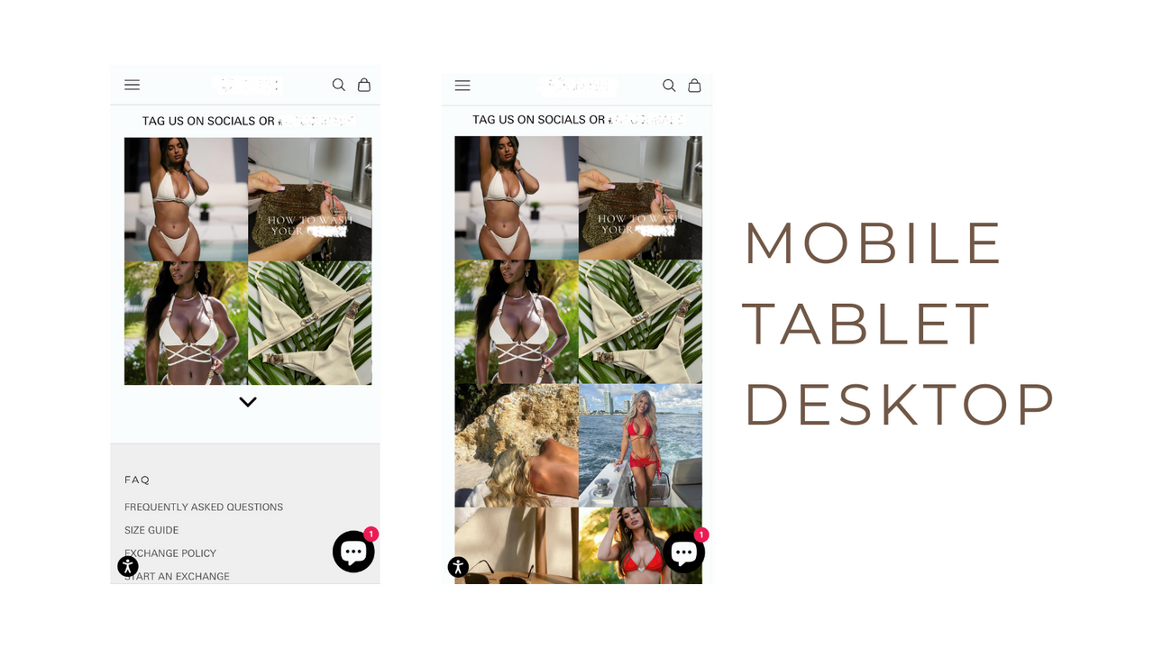 Responsive mobile tablet gallery Instagram & UGC uploads