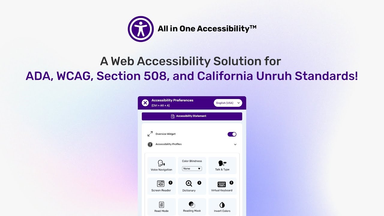 Improve ADA compliance and browser experience with All in One Accessibility!