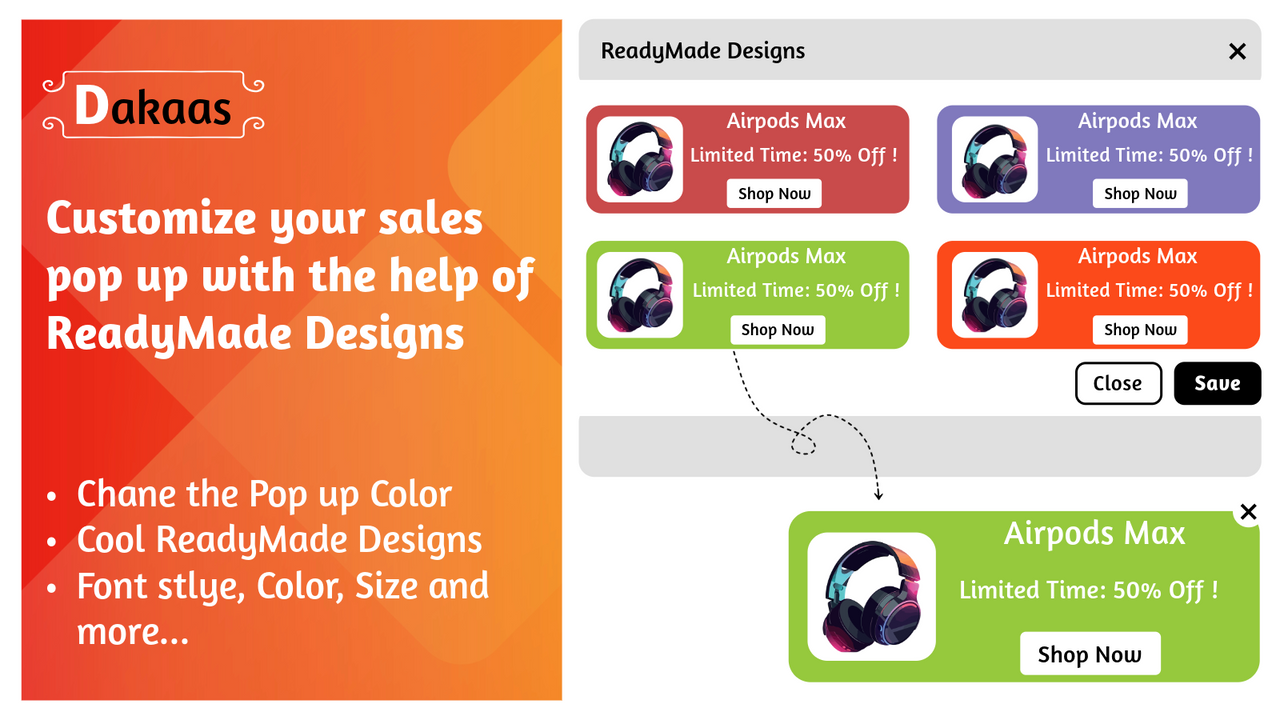 Choose custom colors or use ready-made background colors.