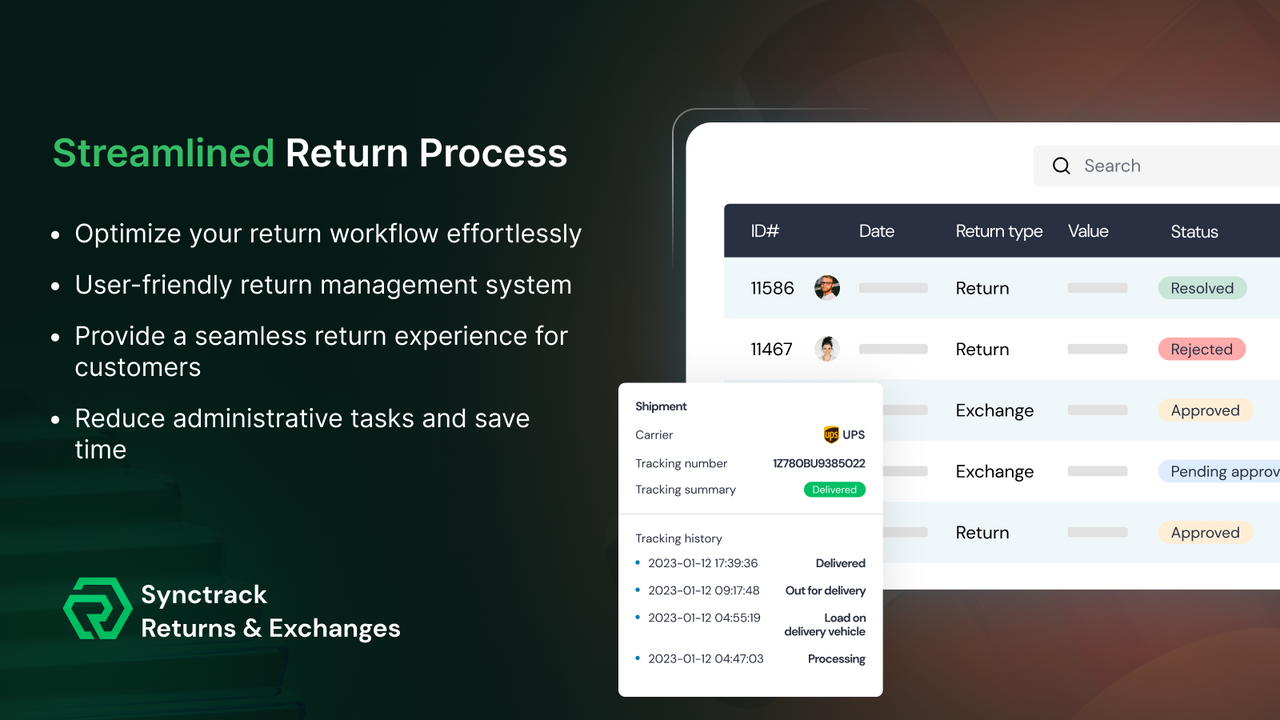 Synctrack: Returns & Exchanges