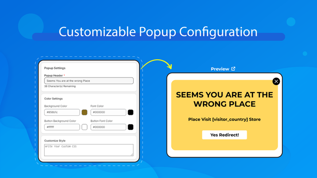 Customizable Popup Configuration