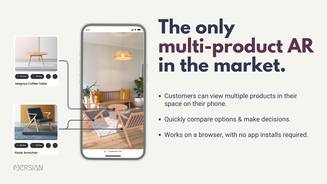 Multi-product AR - Compare & view multiple products in your room