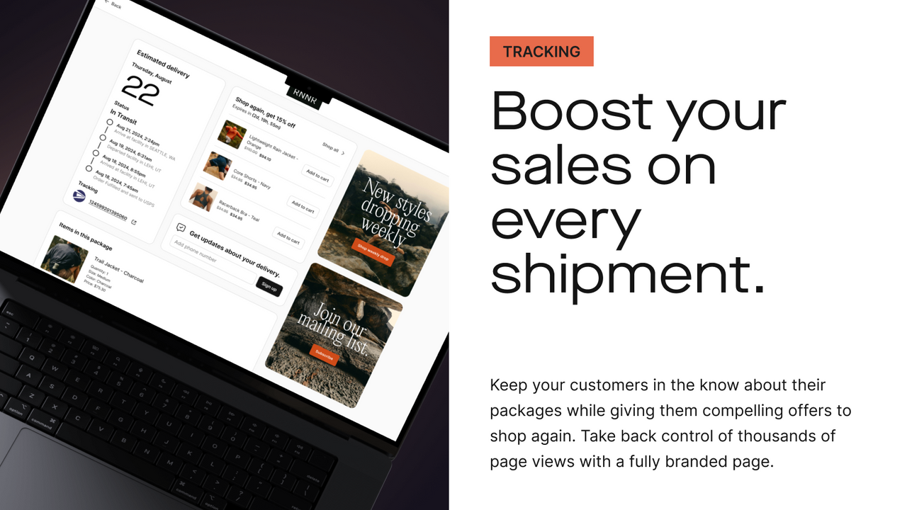 Drive upsells through a branded tracking experience