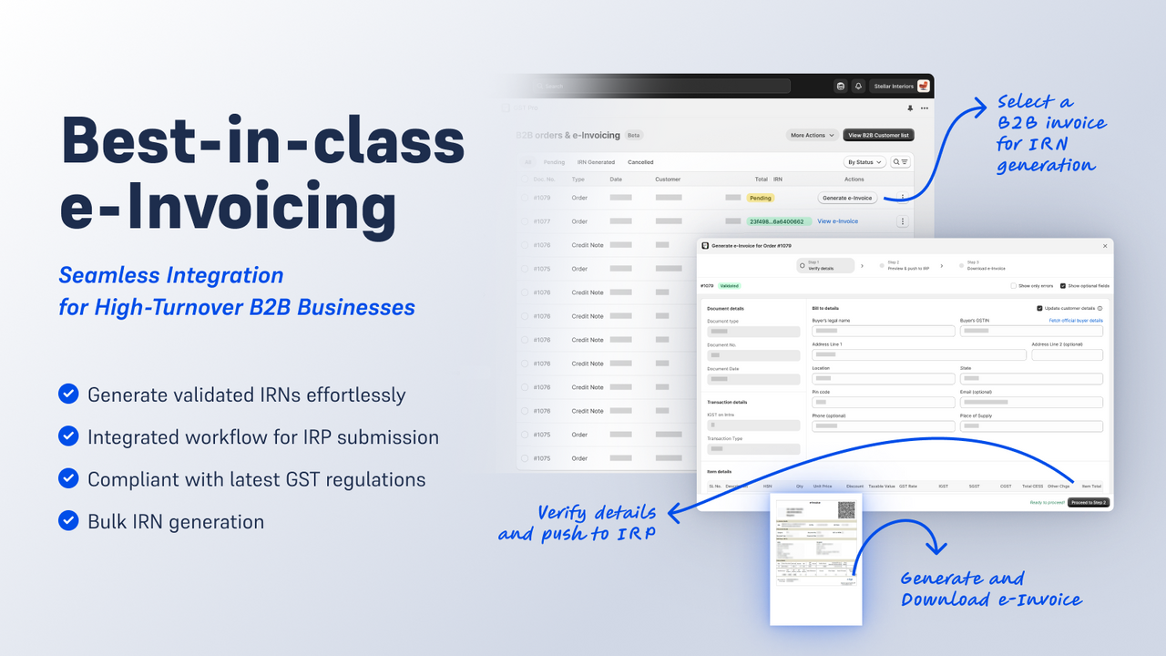 E Invoice, IGST, CGST and SGST as well as GST and HSN