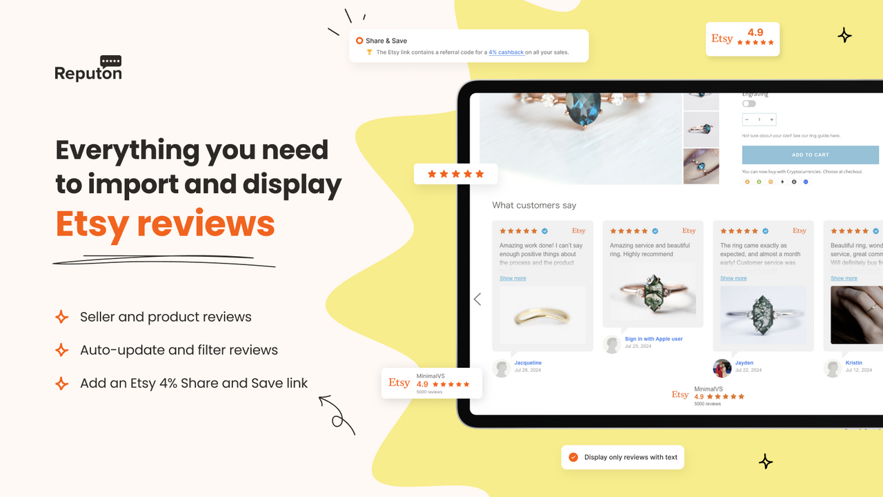 Etsy Reviews by Reputon