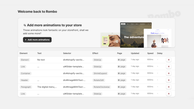 Rombo ‑ Animate Your Store