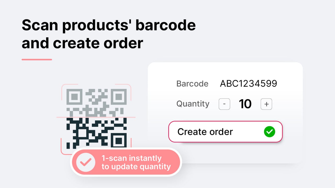 Scan products' barcode and create order