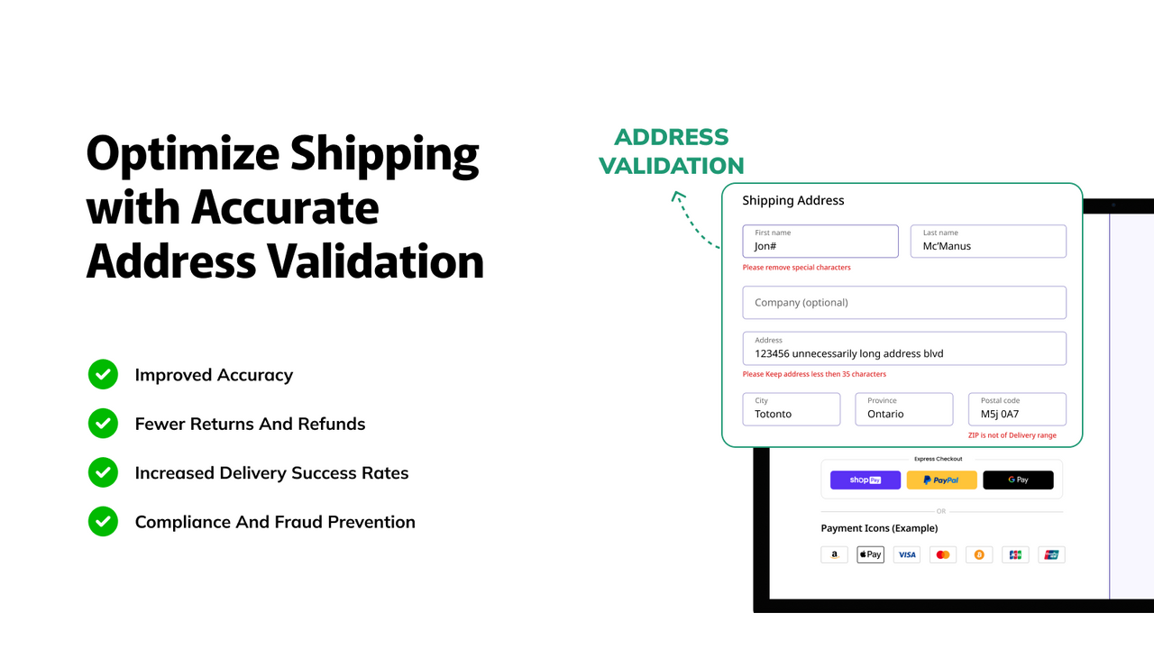 Shopify Checkout Address Validator