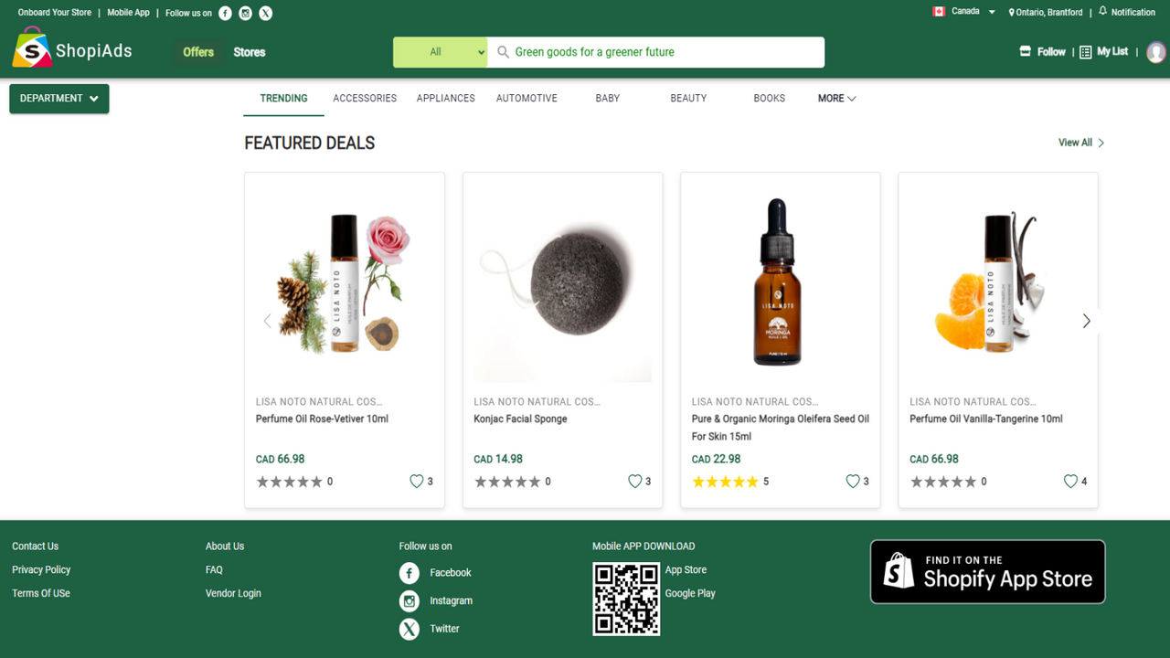 display product on marketplace