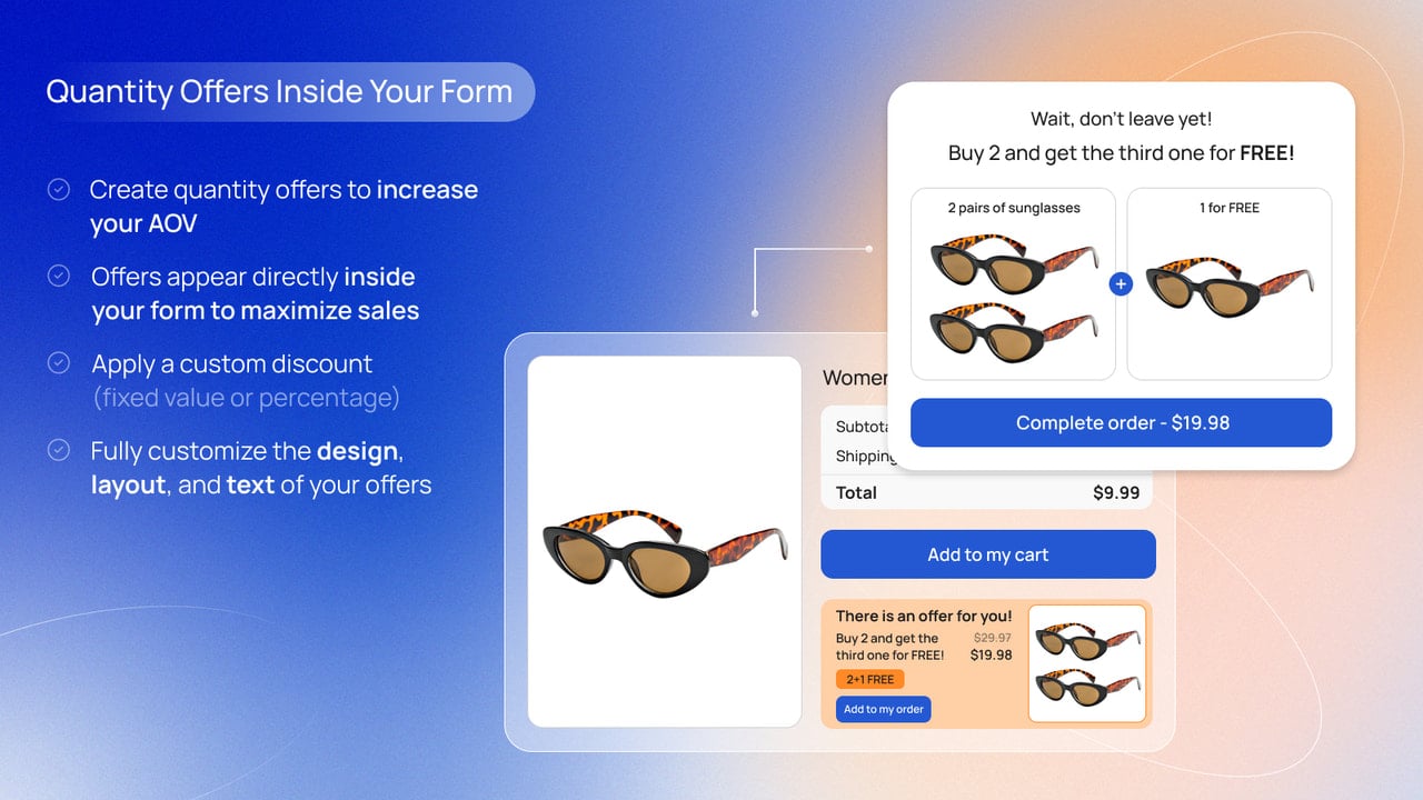 Quantity offers inside the form