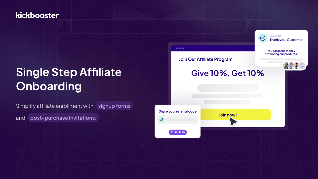 Single Step Affiliate Onboarding