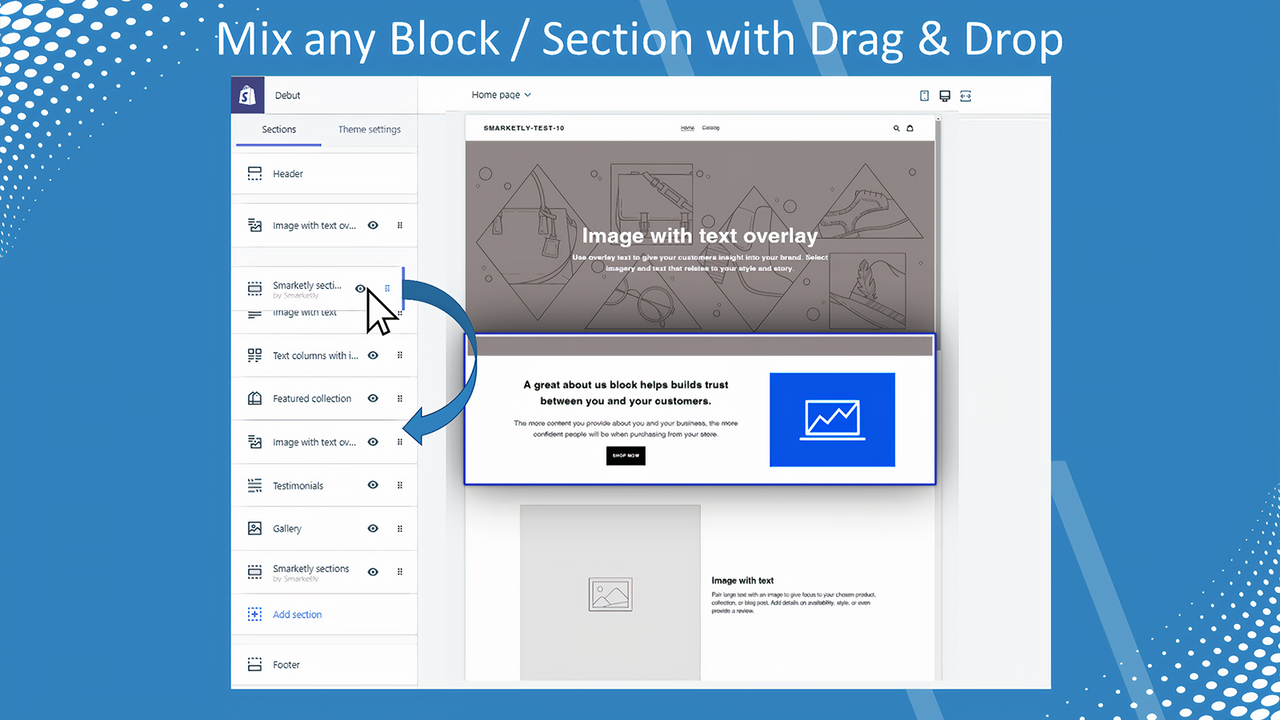 Mix any Block - Section with Drag & Drop