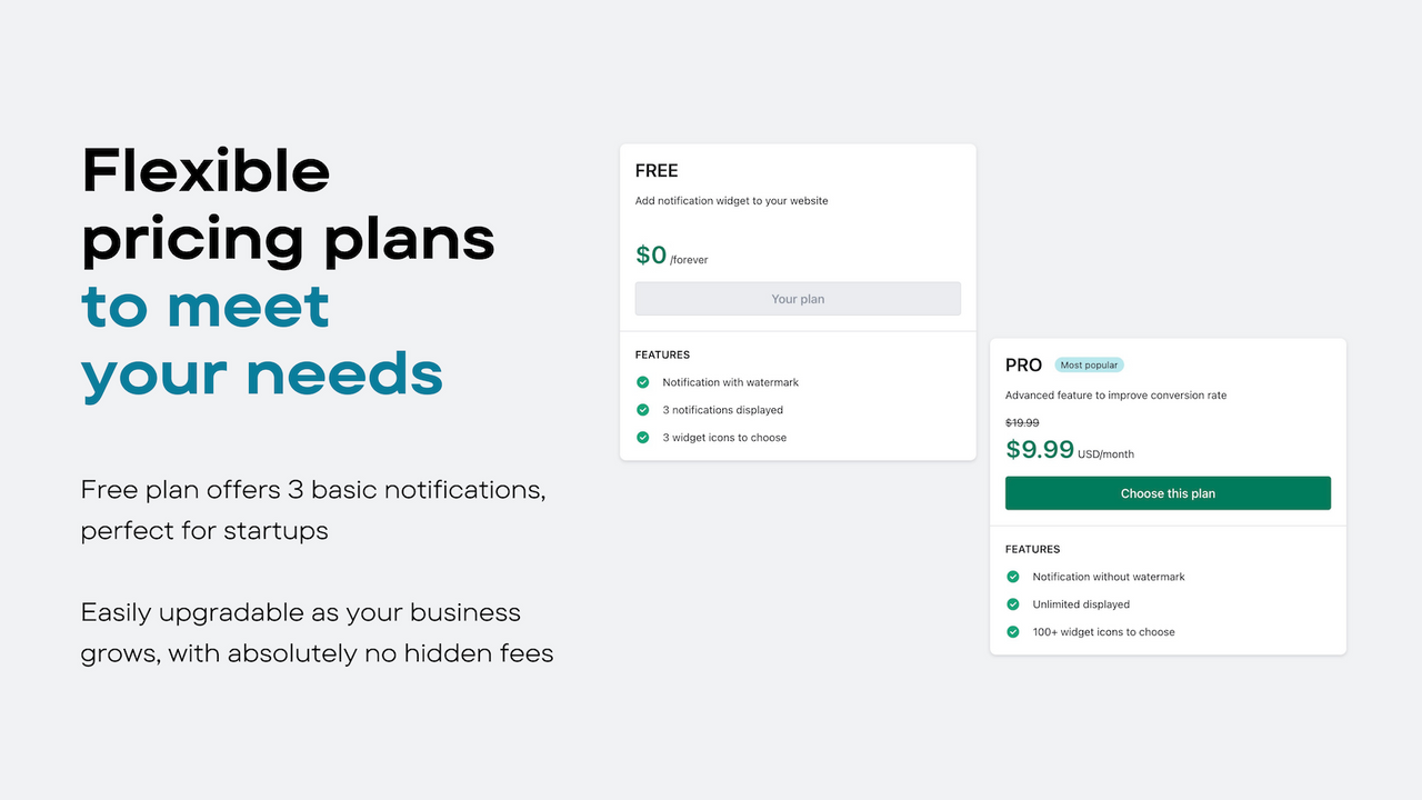 Flexible pricing plans to meet your needs