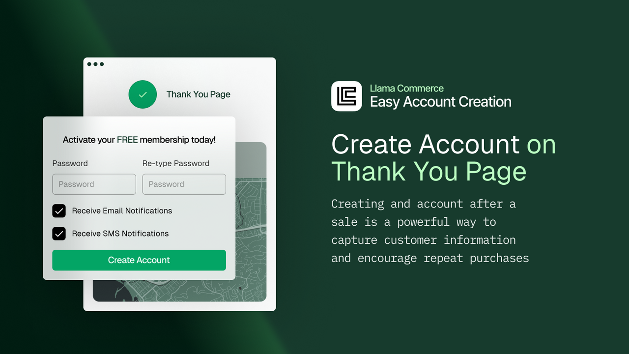 Post Purchase Account Creation