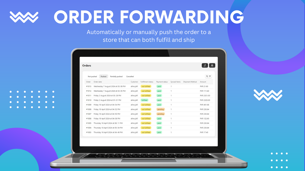 Forward orders to source store for fulfillment