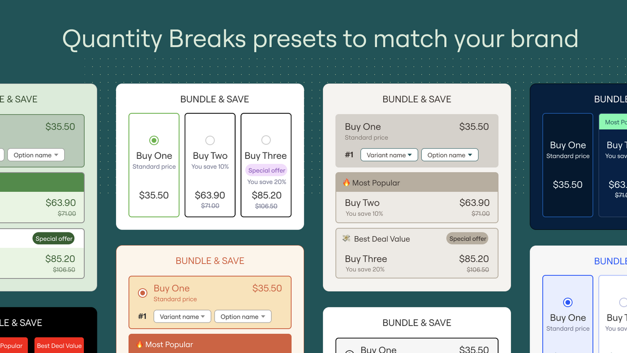 Koala Bundles Quantity Breaks