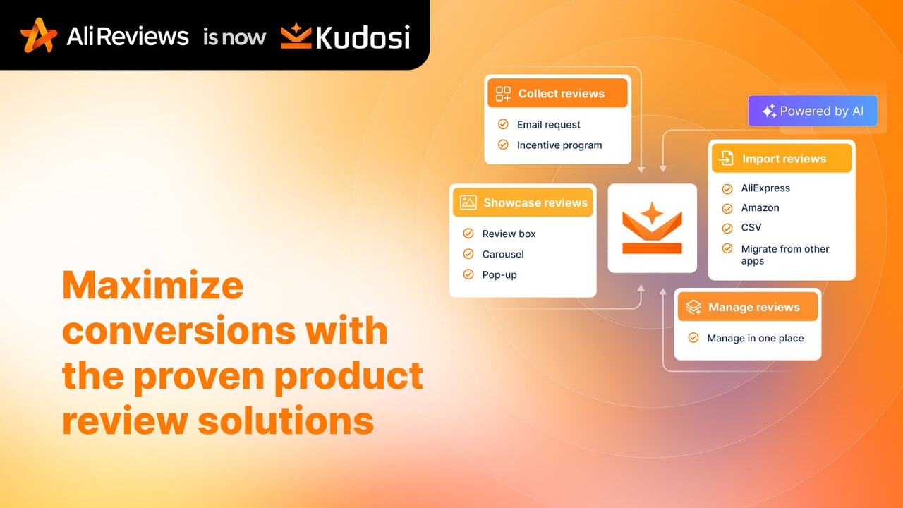 Kudosi - AliReviews collect reviews import reviews show reviews