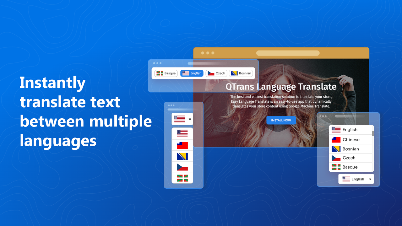 QTrans language translate widget preview