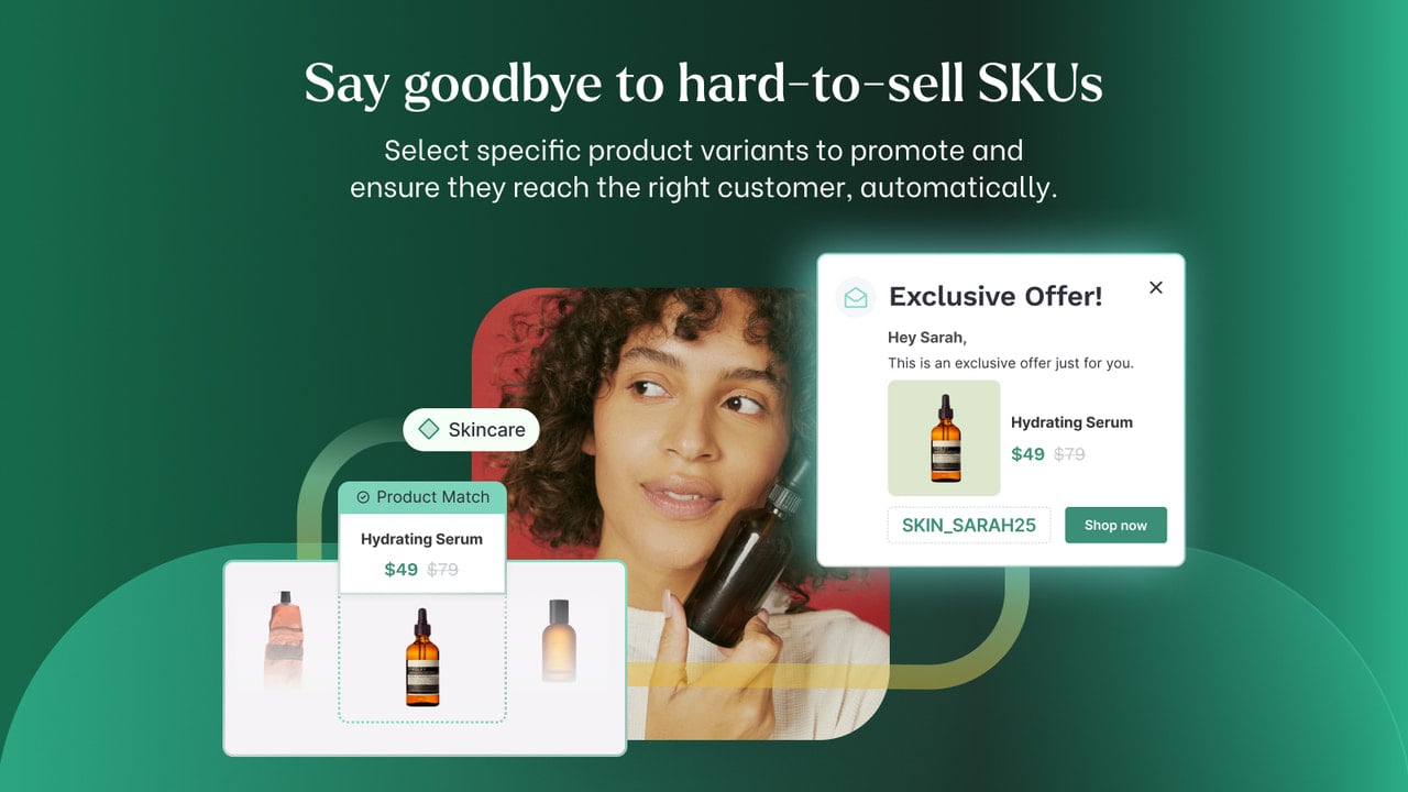 Promote specific SKUs and product variants