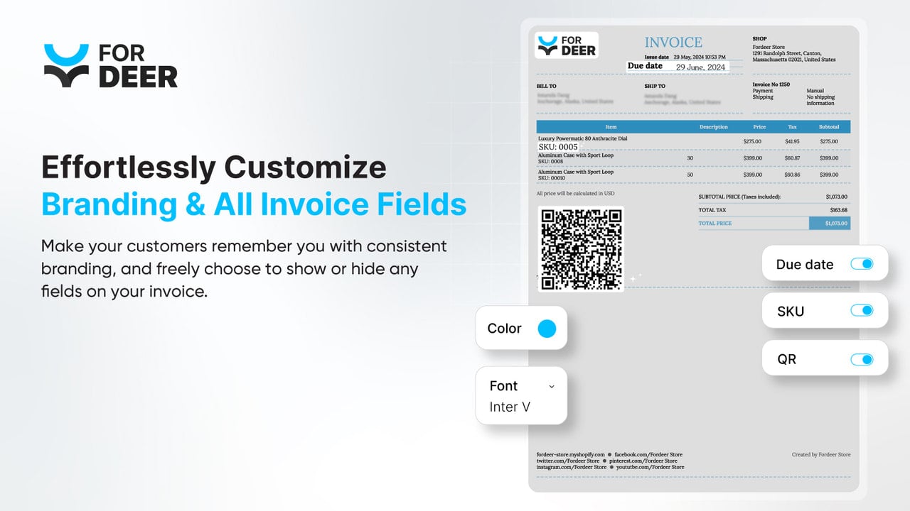 Customizable Templates Invoice