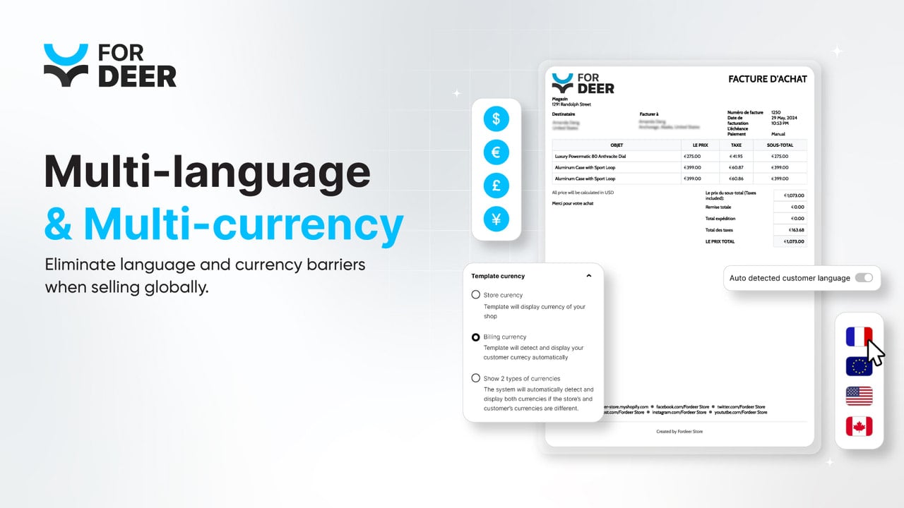 Multi-language - Multi-currency