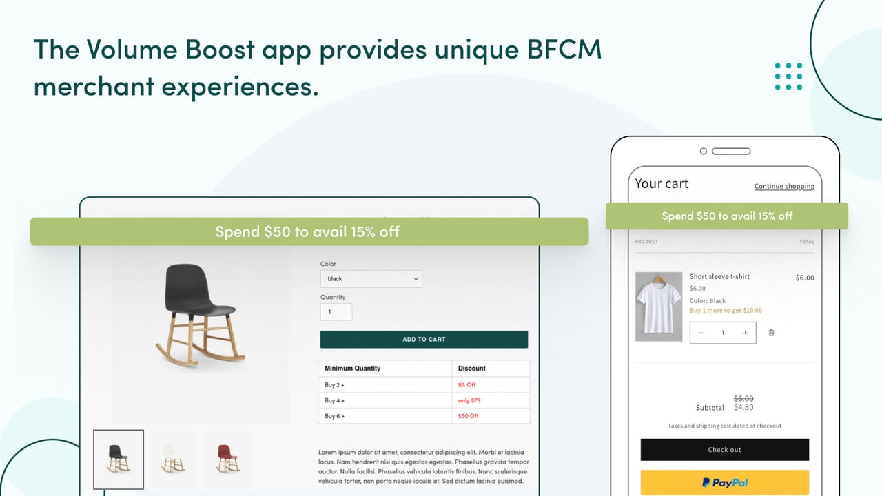 The VolumeBoost app provides the full BFCM merchant experience.