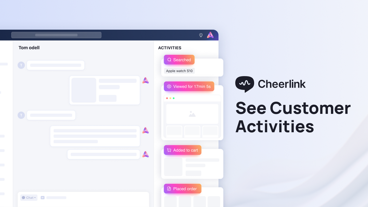 Cheerlink Screenshot: See Customer Activities