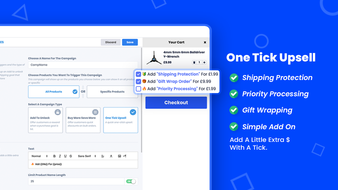 One Tick Upsell - One Check Upsell | Shopify app