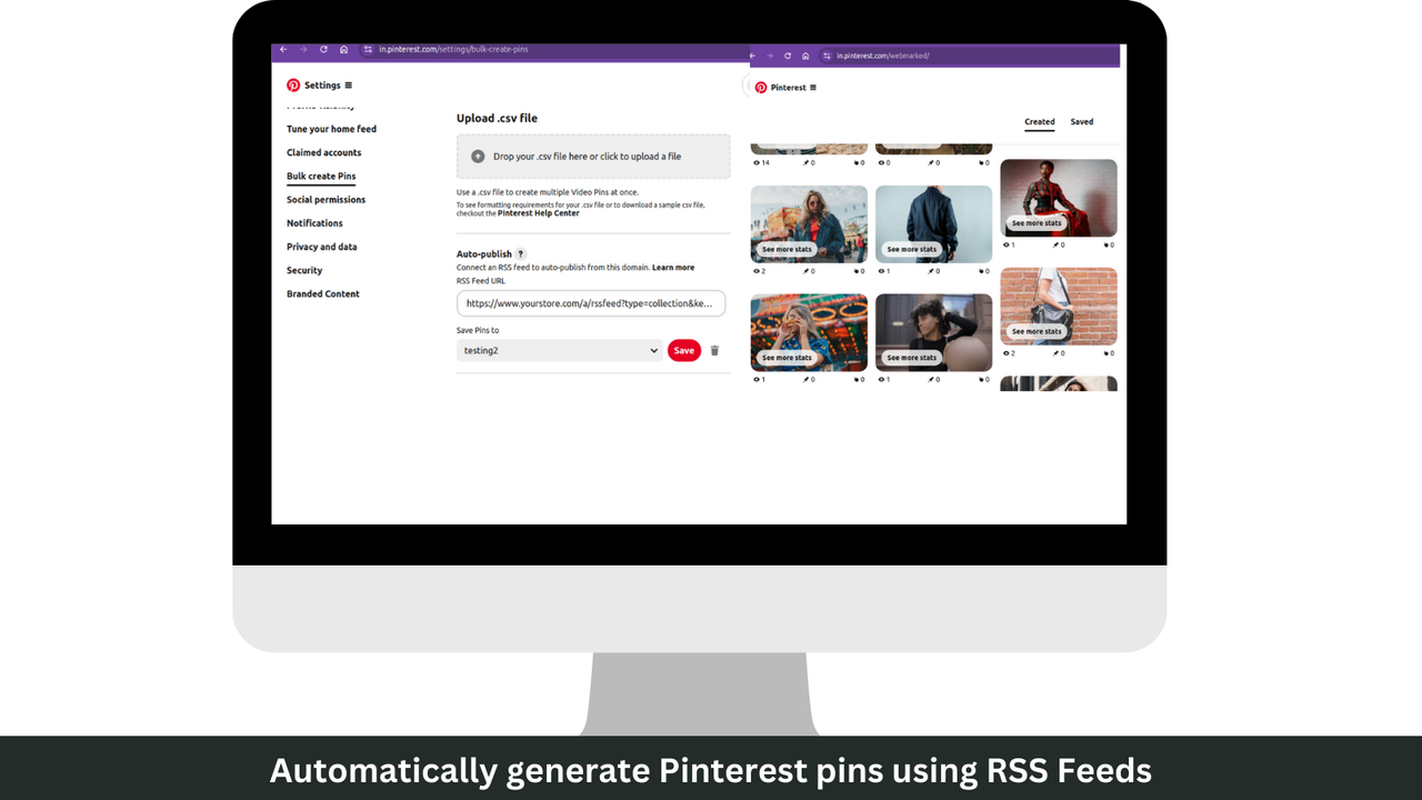 Use RSS Feed to automatically generate pins on Pinterest