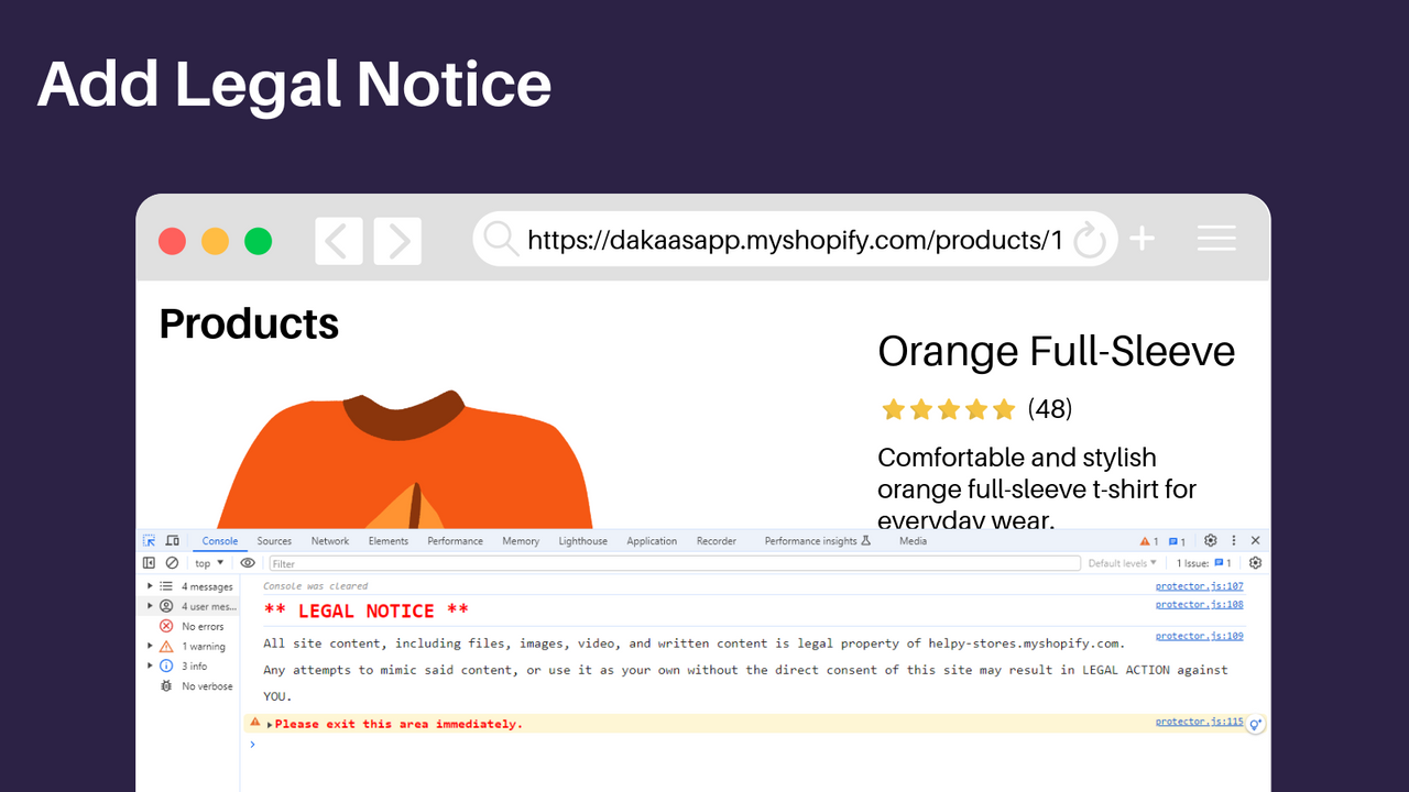 Display Legal Notice When Inspecting Your Store's Source Code