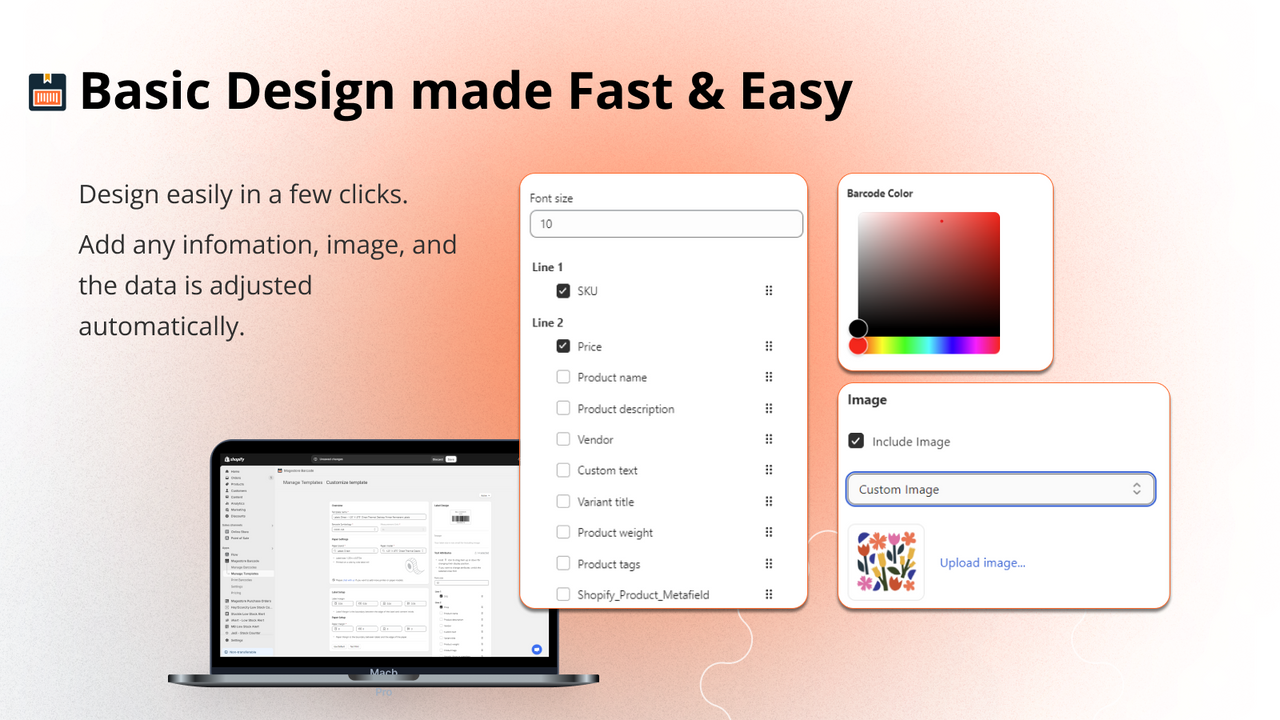 Fast and easy barcode label designer