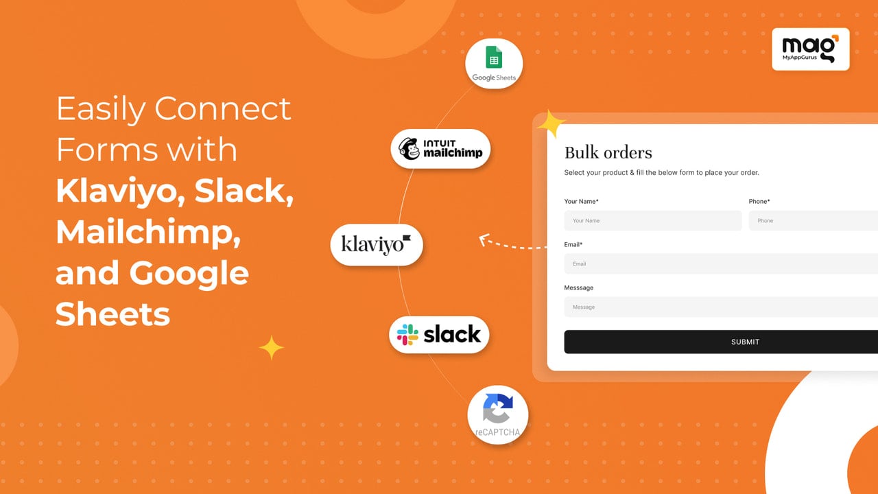 Integrate Shopify forms with Klaviyo, Slack, and Mailchimp