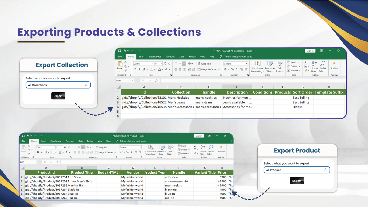 2 - Exporting products & collections