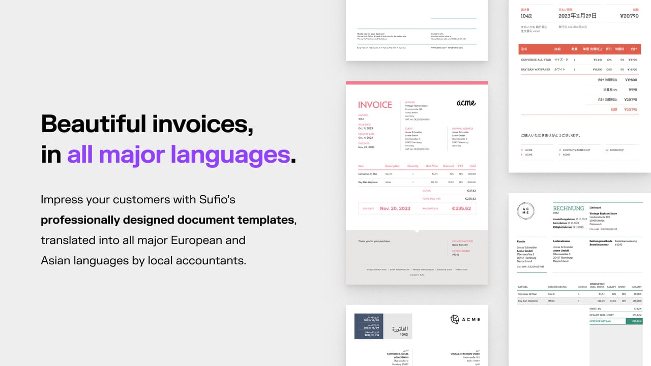 Sufio: Professional Invoices