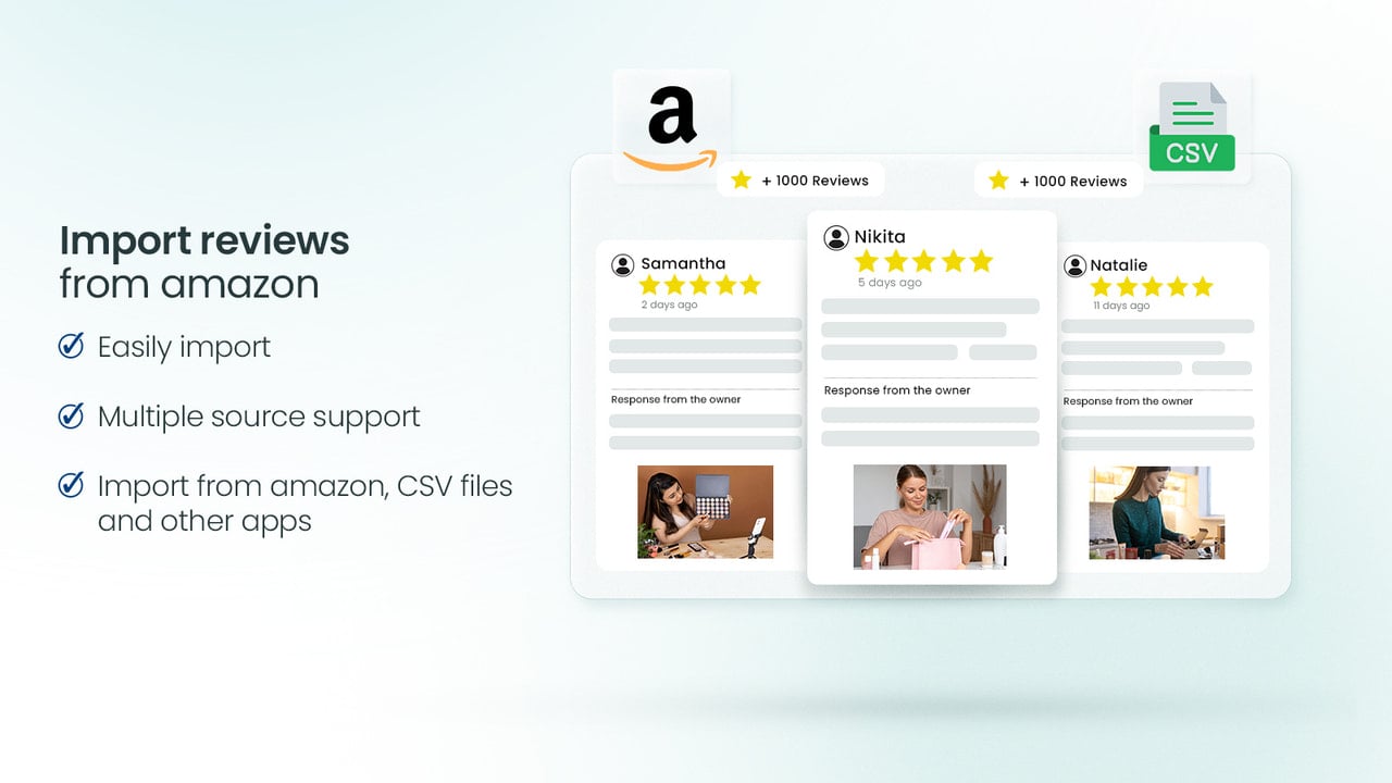 Vital: Import Amazon Reviews and gain more customer trust.